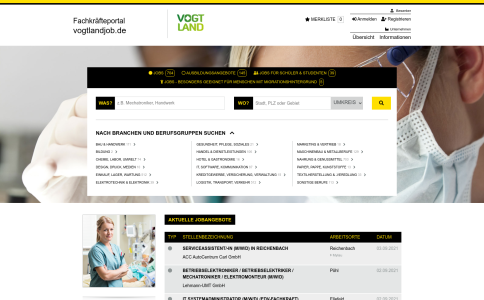 Job portal Vogtland: a portal for offering jobs by local companies|www.vogtlandjob.de